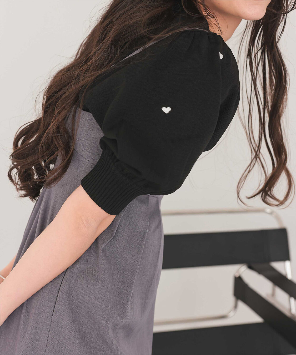 titivate「ハート柄ボリュームスリーブプルオーバー」|Tシャツ・カットソー|