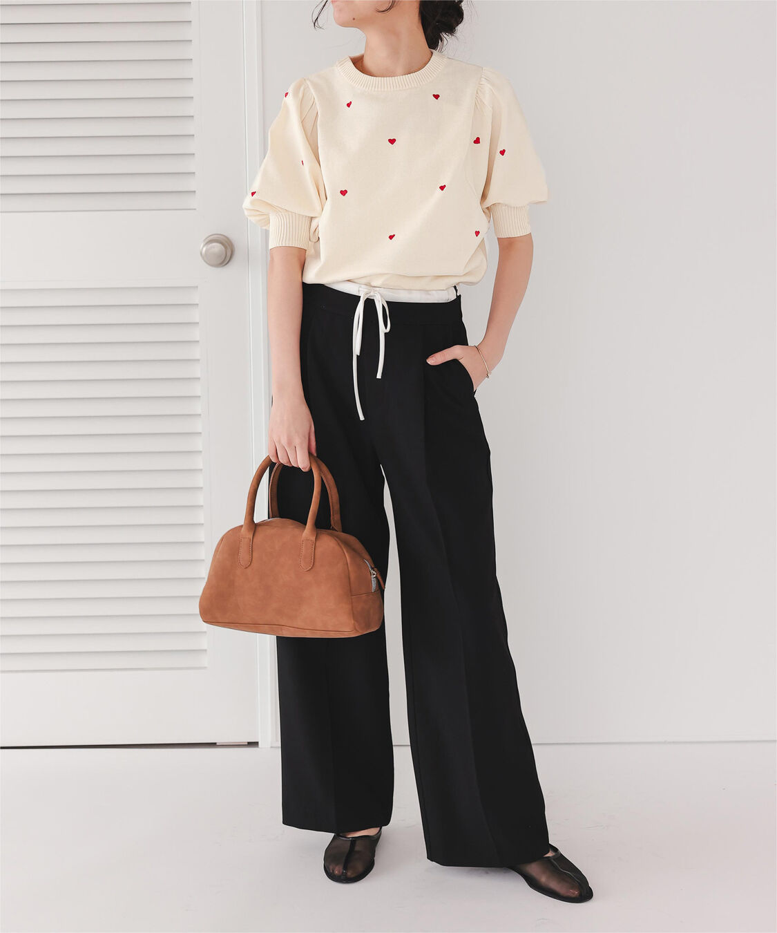 titivate「ハート柄ボリュームスリーブプルオーバー」|Tシャツ・カットソー|