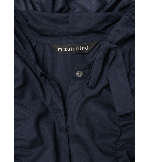 mizuiro ind「mizuiro ind ギャザーフード付きシャツ」|シャツ・ブラウス|