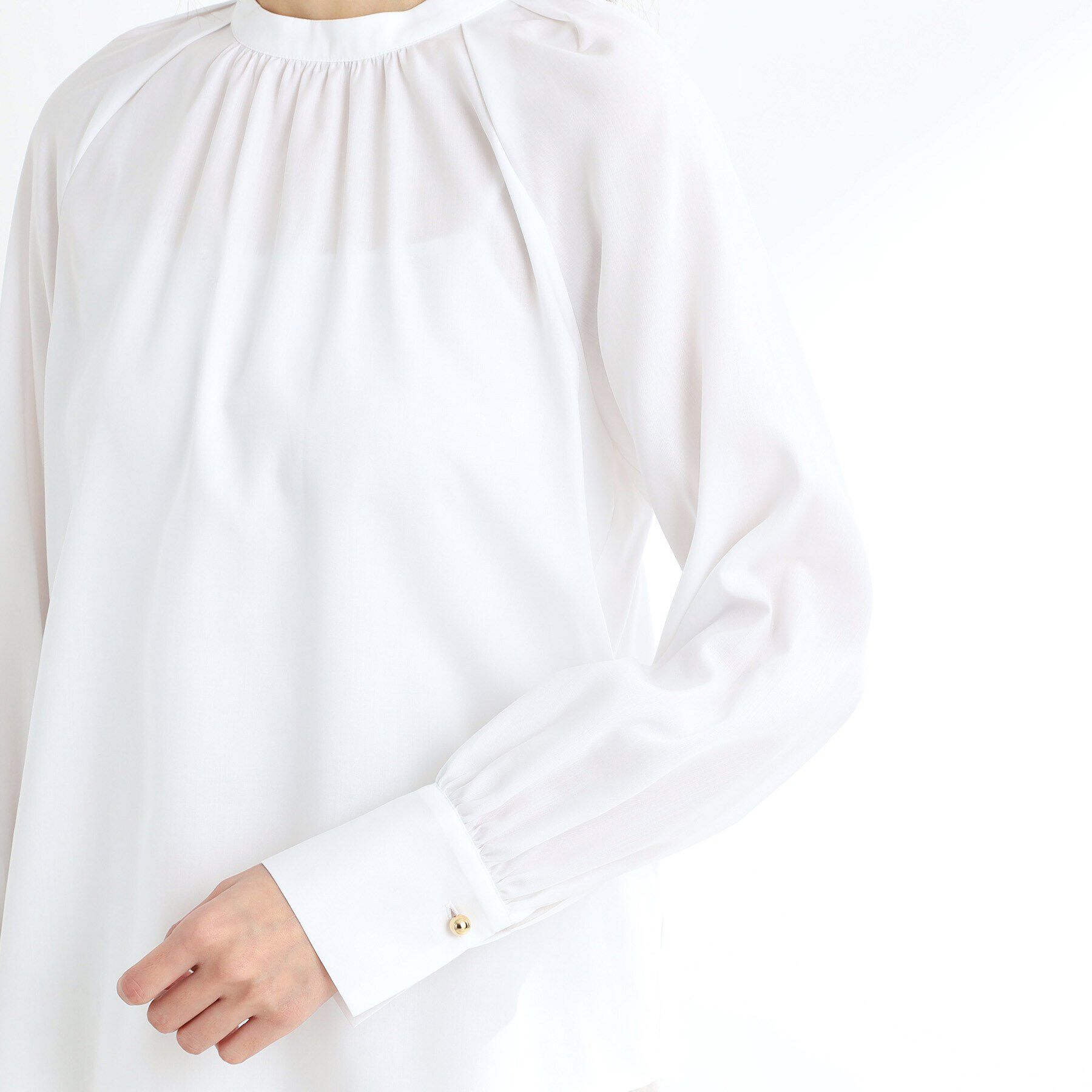 Reflect「【接触冷感／洗える】スタンドネックシャツブラウス」|シャツ・ブラウス|