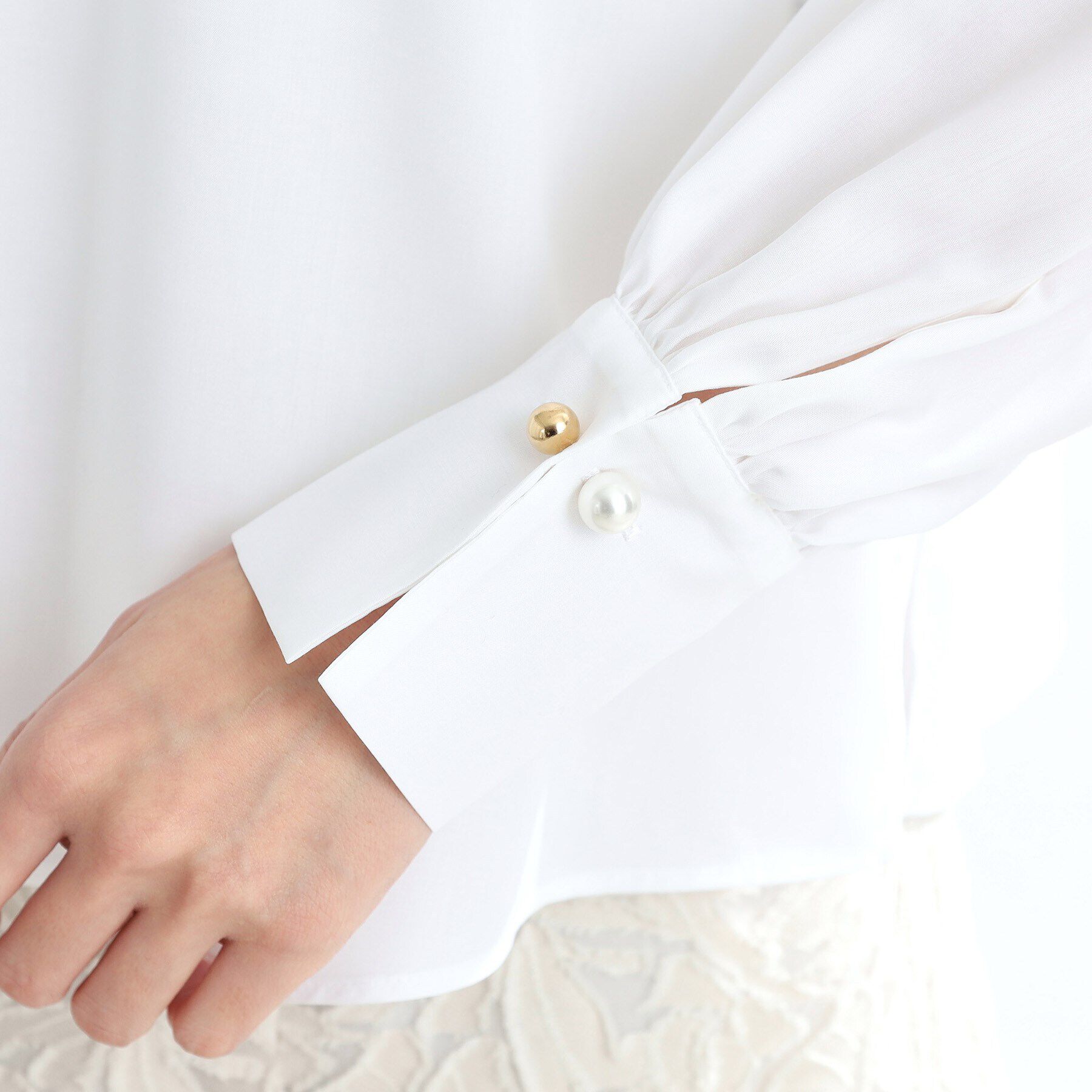 Reflect「【接触冷感／洗える】スタンドネックシャツブラウス」|シャツ・ブラウス|