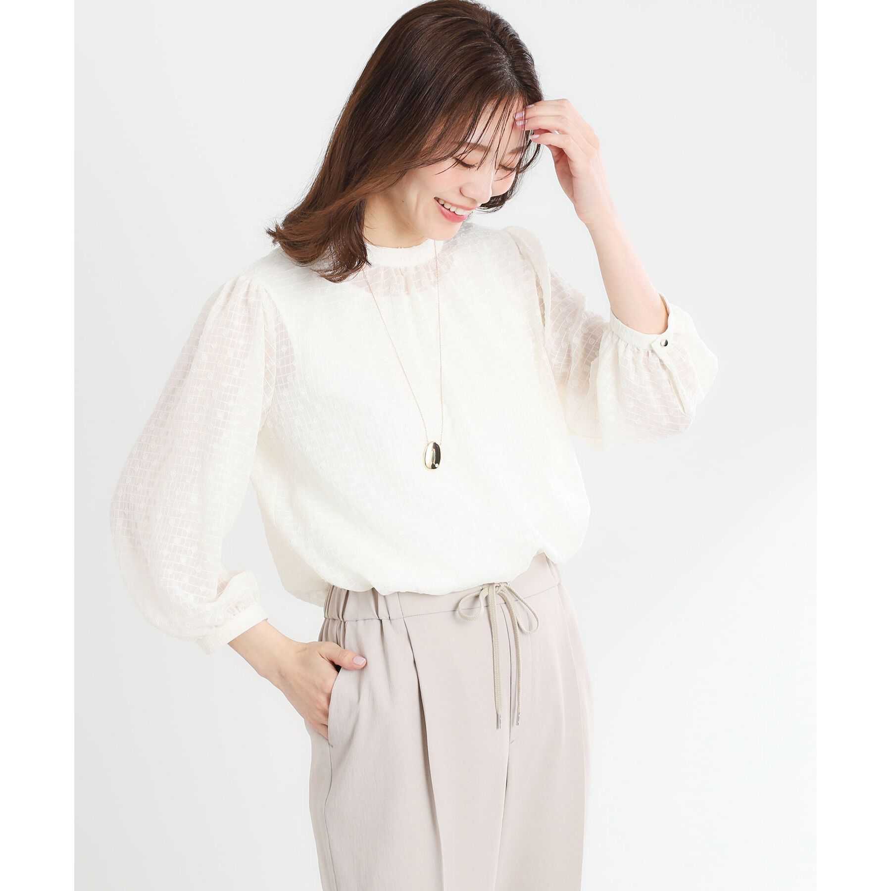 Reflect「【手洗い可】ロングシルエットブラウス」|シャツ・ブラウス|