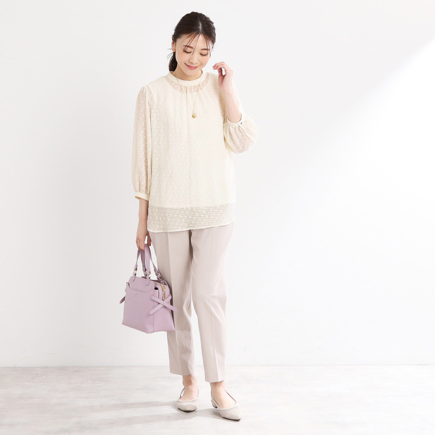 Reflect「【手洗い可】ロングシルエットブラウス」|シャツ・ブラウス|