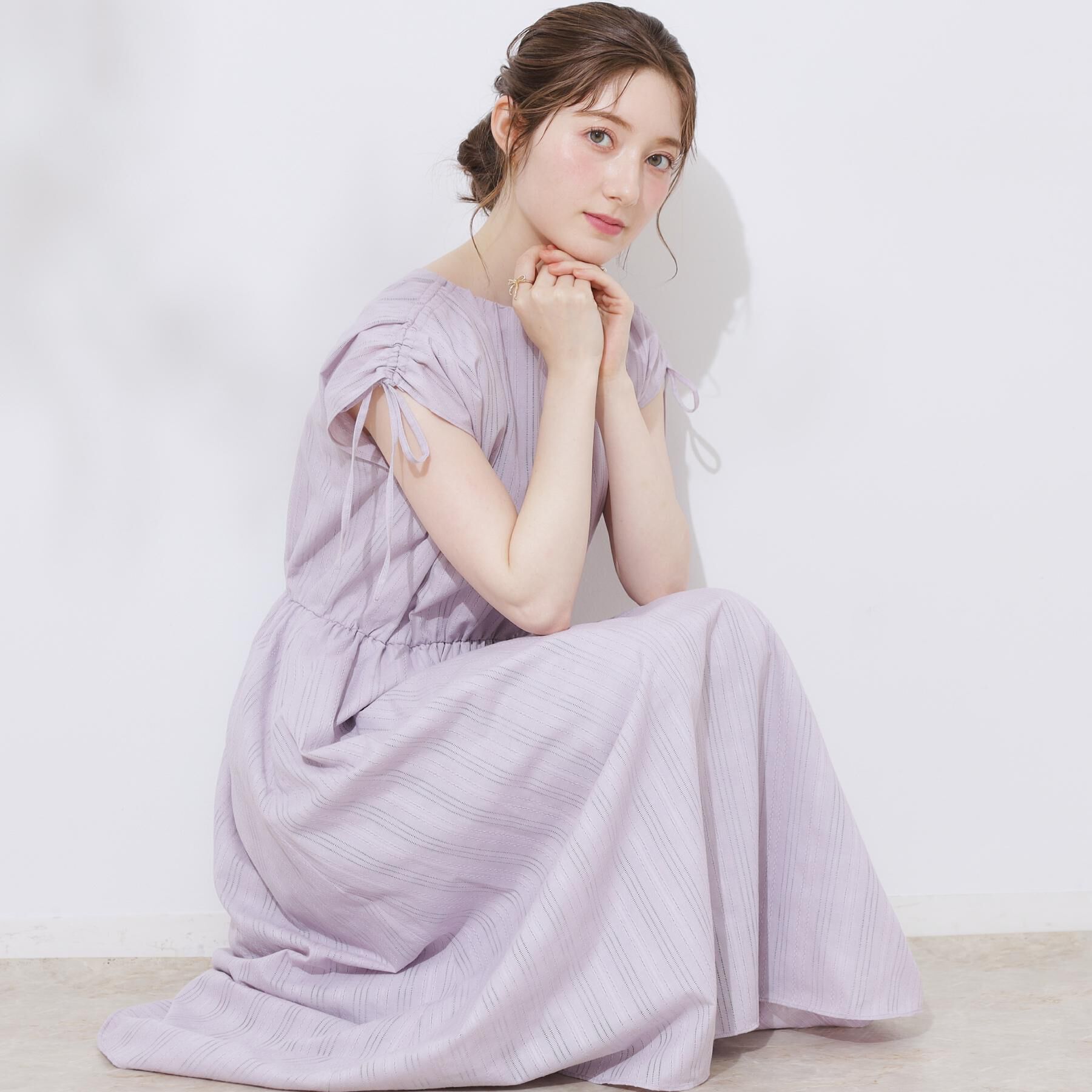 Couture broach「【大人可愛い】カラミチェック サマードレス」|ワンピース|ラベンダー(080)