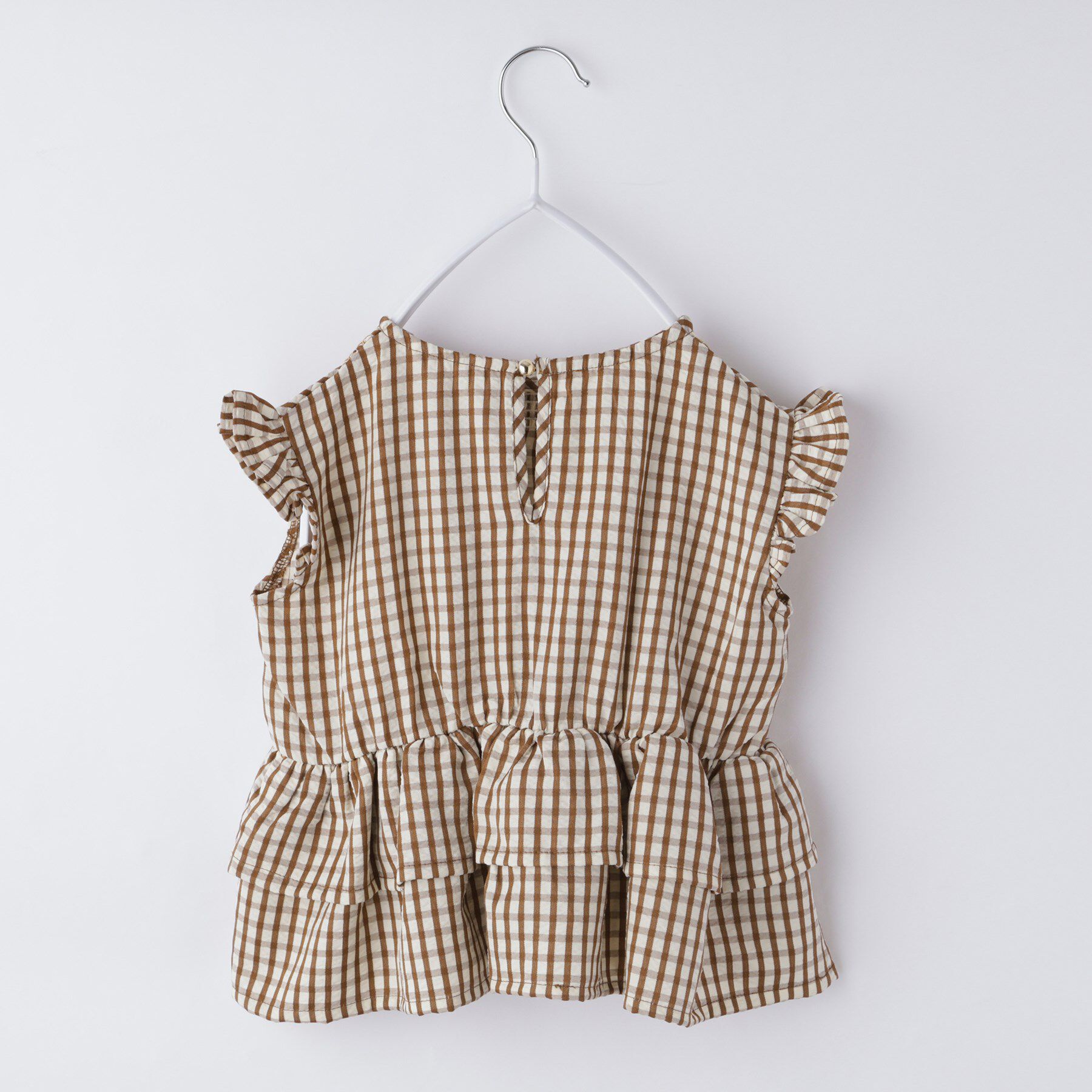 THE SHOP TK「【110-150】ギンガムチェックティアードブラウス/セットアップ可・洗濯機OK」|シャツ・ブラウス|