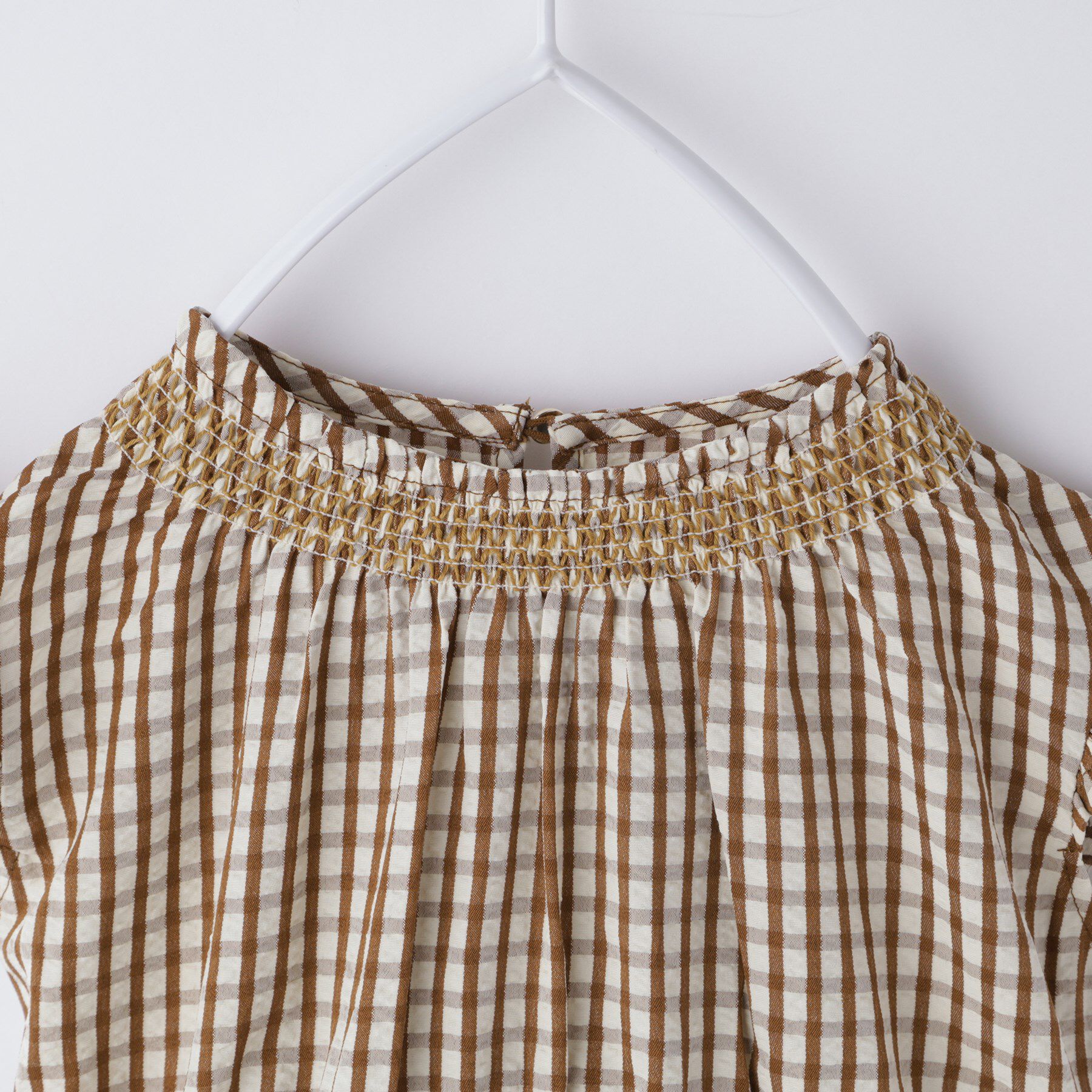 THE SHOP TK「【110-150】ギンガムチェックティアードブラウス/セットアップ可・洗濯機OK」|シャツ・ブラウス|