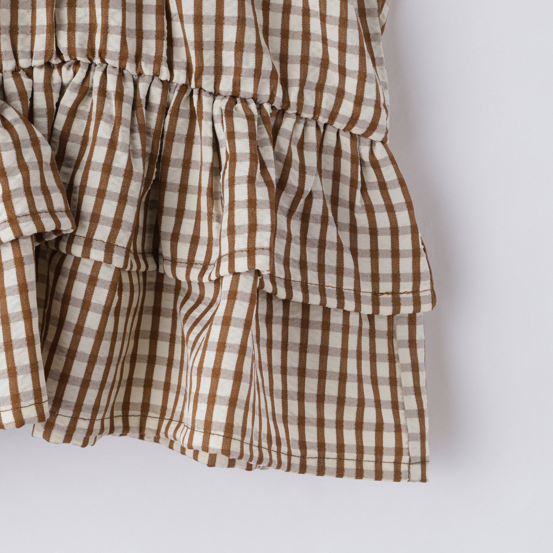 THE SHOP TK「【110-150】ギンガムチェックティアードブラウス/セットアップ可・洗濯機OK」|シャツ・ブラウス|