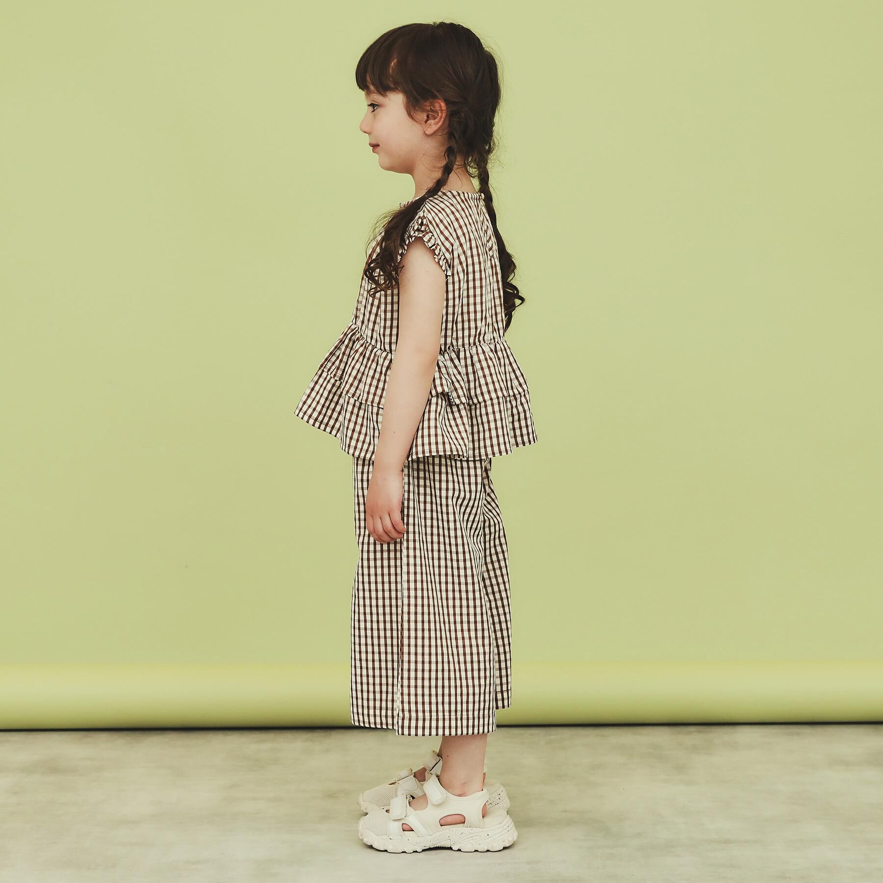 THE SHOP TK「【110-150】ギンガムチェックティアードブラウス/セットアップ可・洗濯機OK」|シャツ・ブラウス|