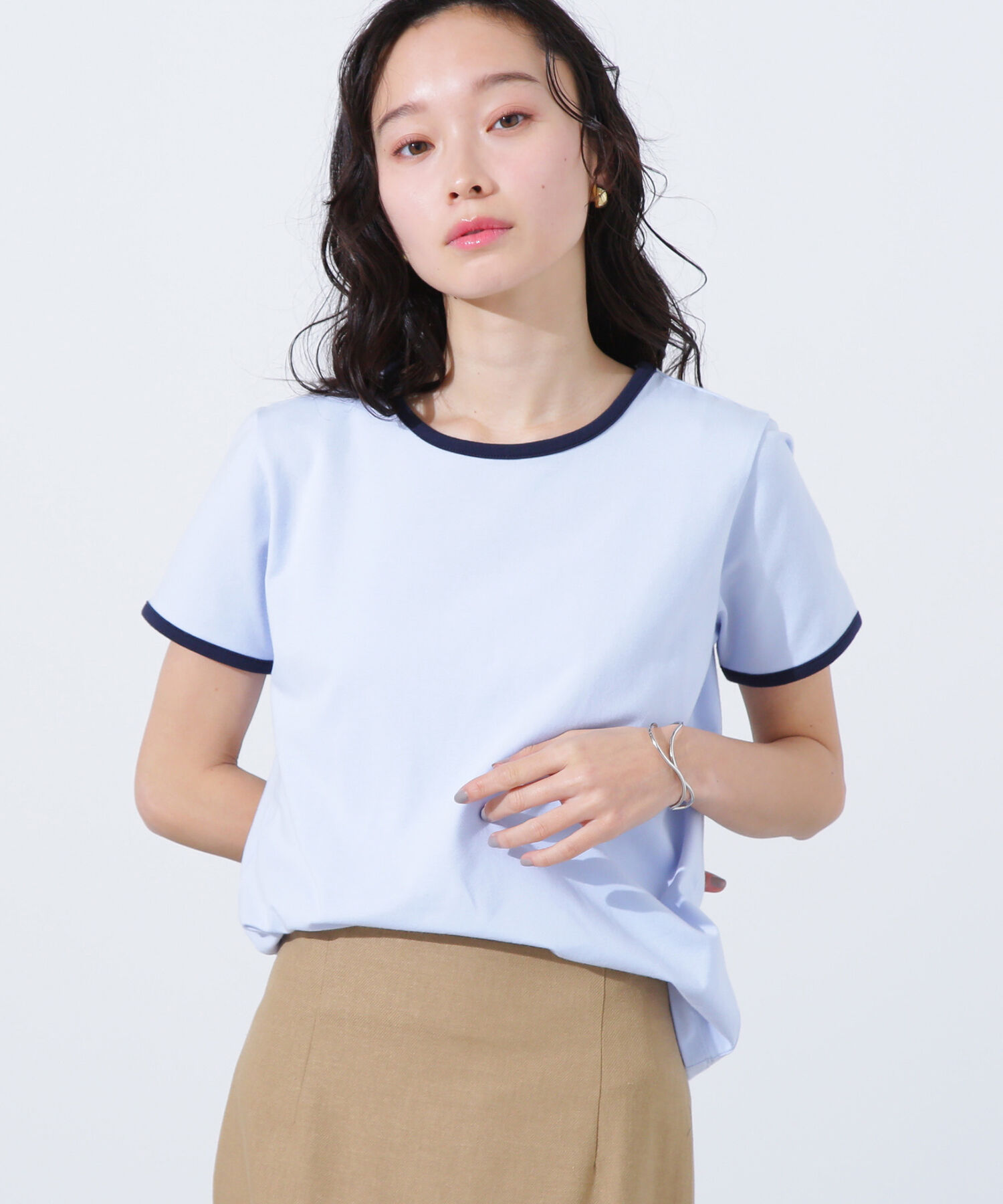  「バイカラーコンパクトTシャツ」|Tシャツ・カットソー|