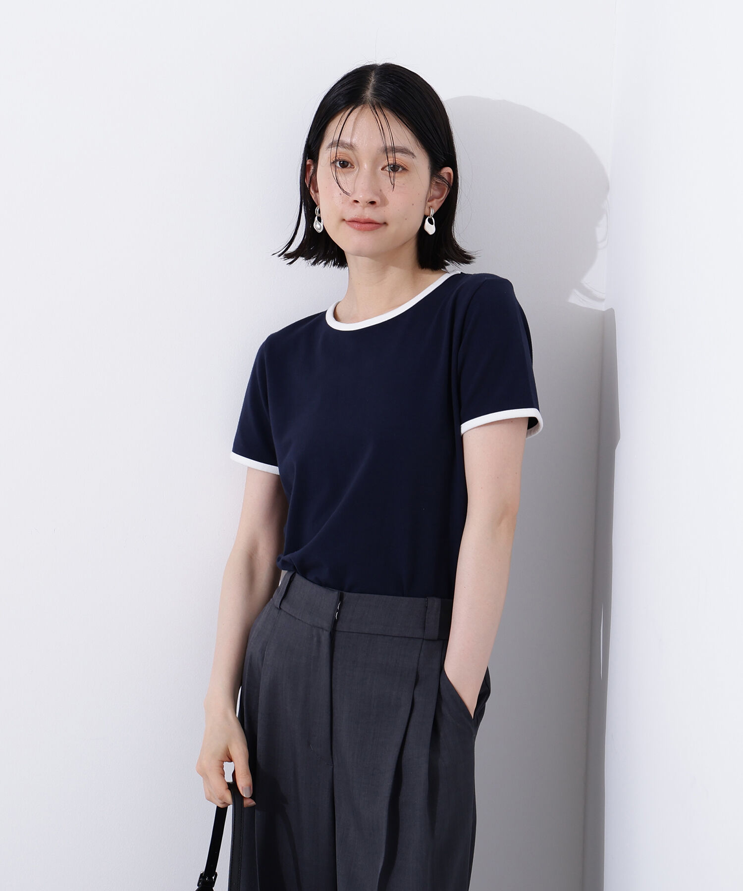  「バイカラーコンパクトTシャツ」|Tシャツ・カットソー|