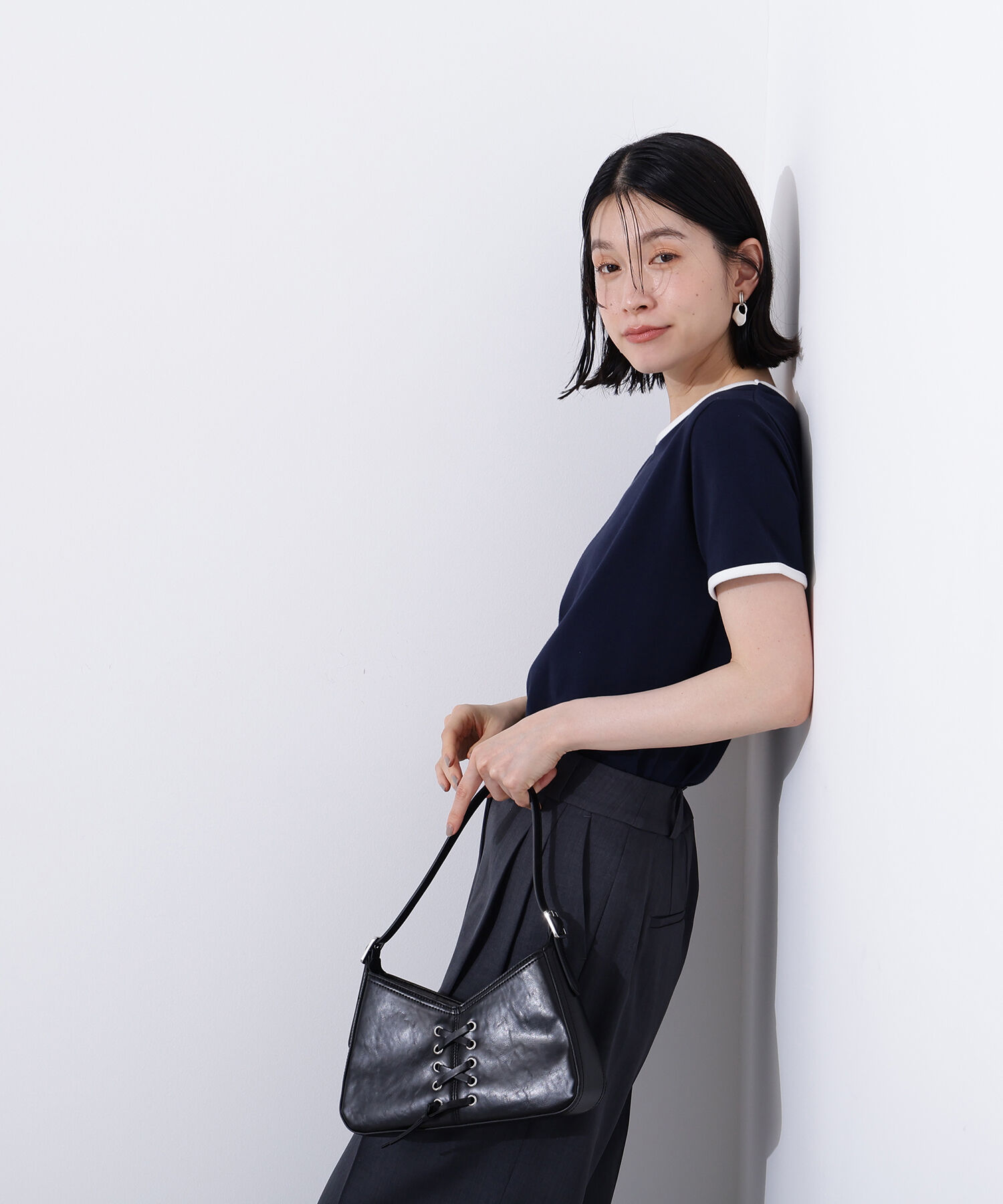  「バイカラーコンパクトTシャツ」|Tシャツ・カットソー|