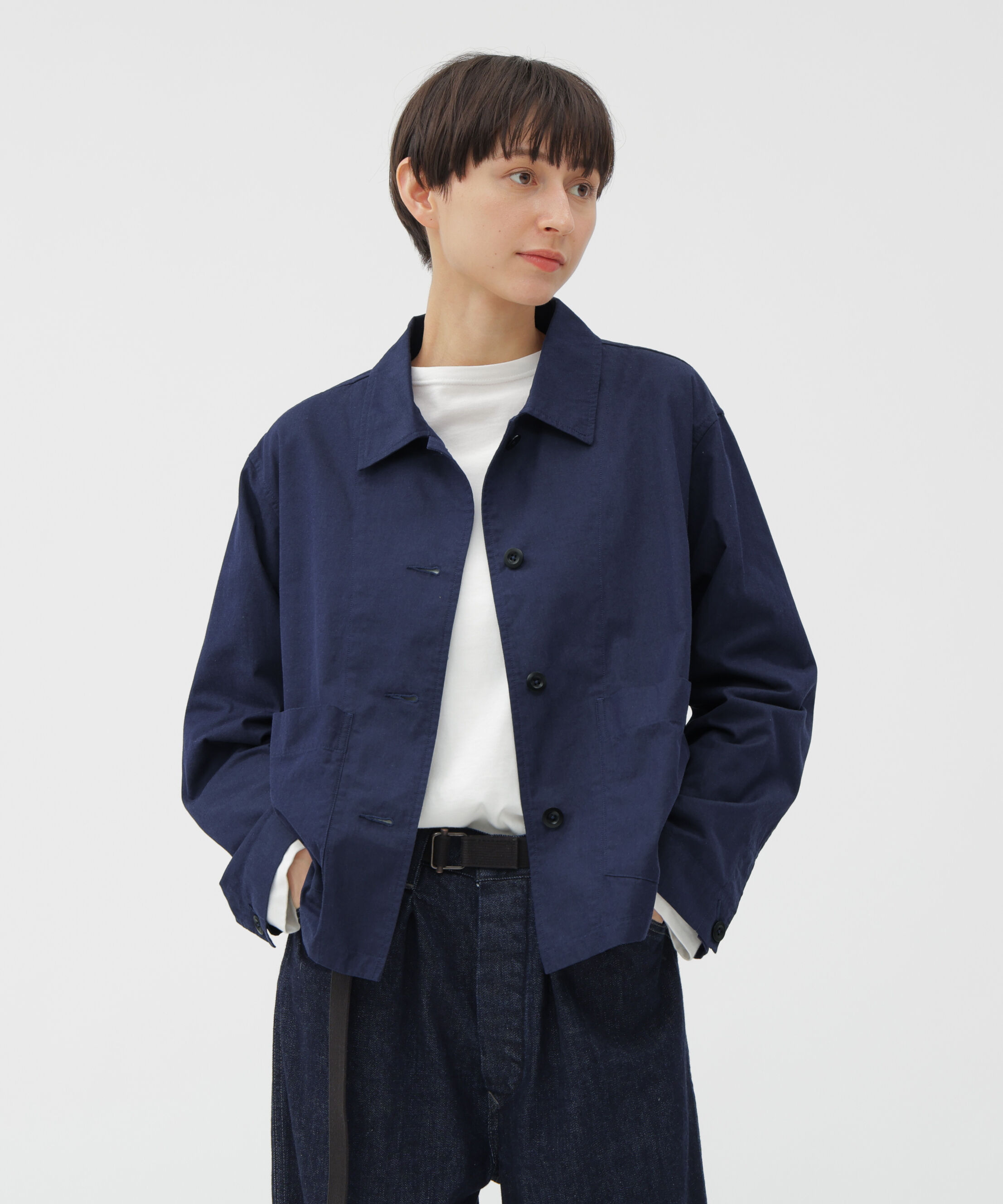 MHL.「YARN DYED COTTON TWILL BLOUSON」|ブルゾン・スタジャン|INDIGO5