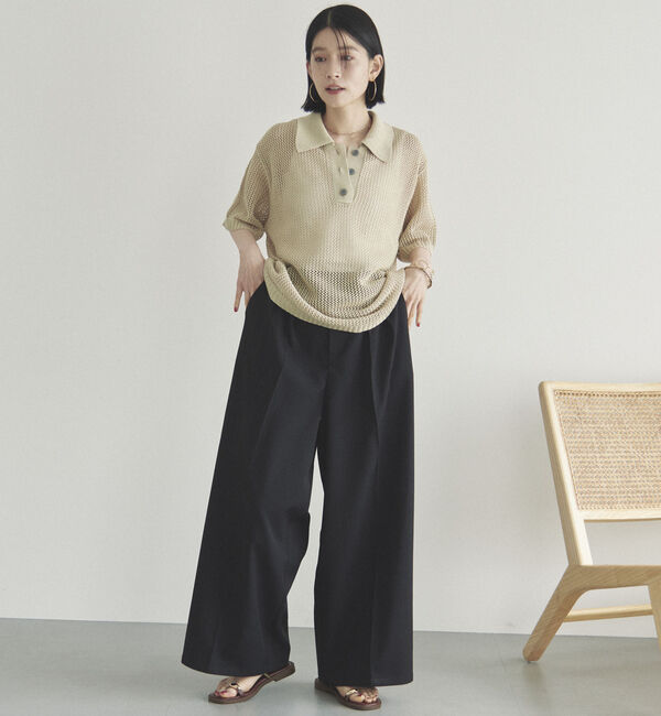 Doux archives「メッシュポロニット」|ニット・セーター|