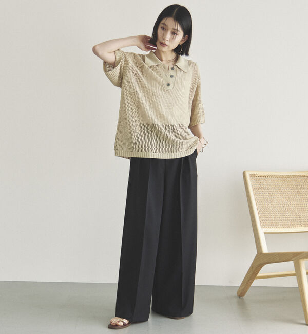 Doux archives「メッシュポロニット」|ニット・セーター|