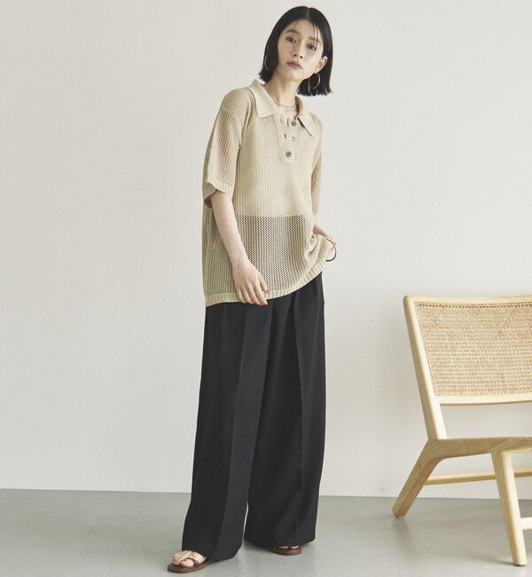 Doux archives「メッシュポロニット」|ニット・セーター|