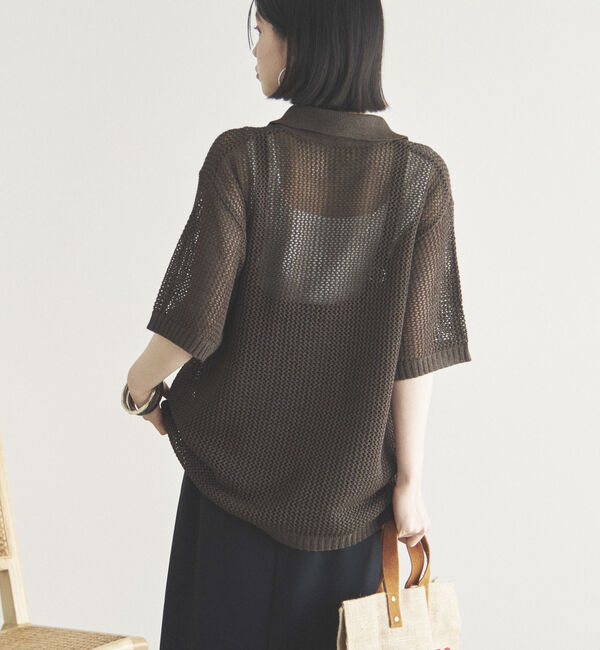 Doux archives「メッシュポロニット」|ニット・セーター|