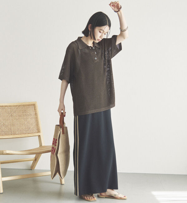 Doux archives「メッシュポロニット」|ニット・セーター|