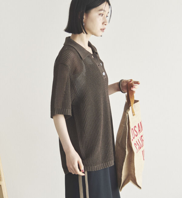 Doux archives「メッシュポロニット」|ニット・セーター|
