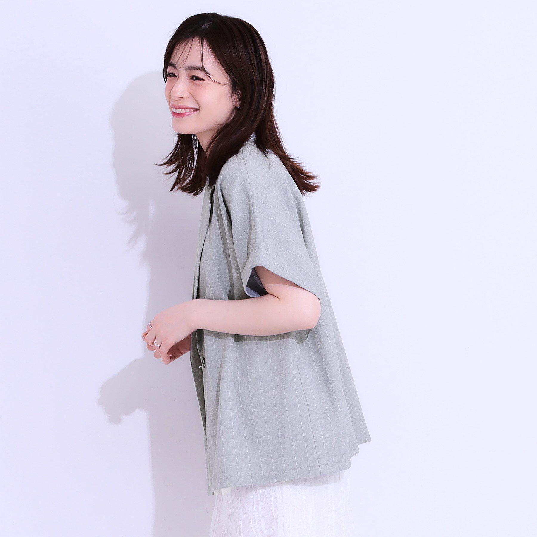 SHOO･LA･RUE「【セットアップ可】麻調半袖ジャケット」|テーラードジャケット|