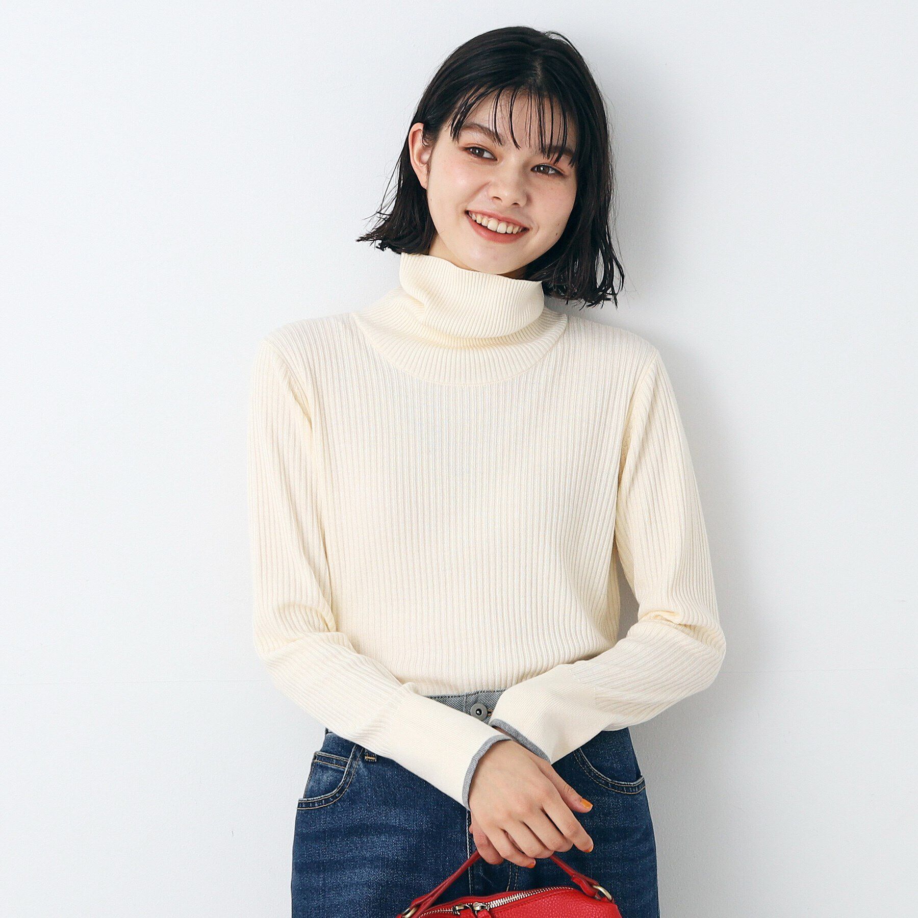 Dessin「【洗える】タートルネックニット（XS～L）」|ニット・セーター|アイボリー(004)