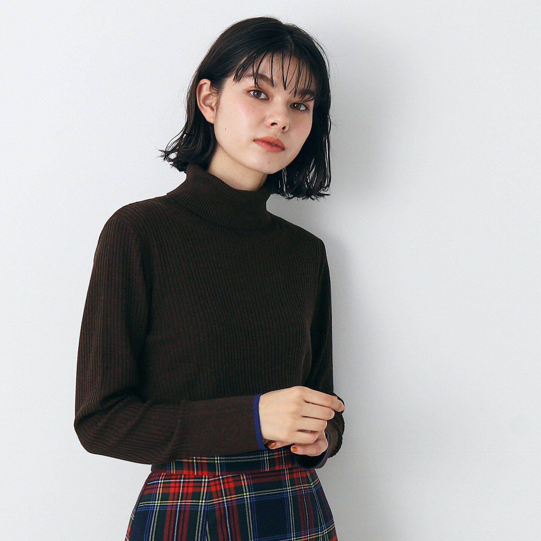 Dessin「【洗える】タートルネックニット（XS～L）」|ニット・セーター|ブラウン(044)