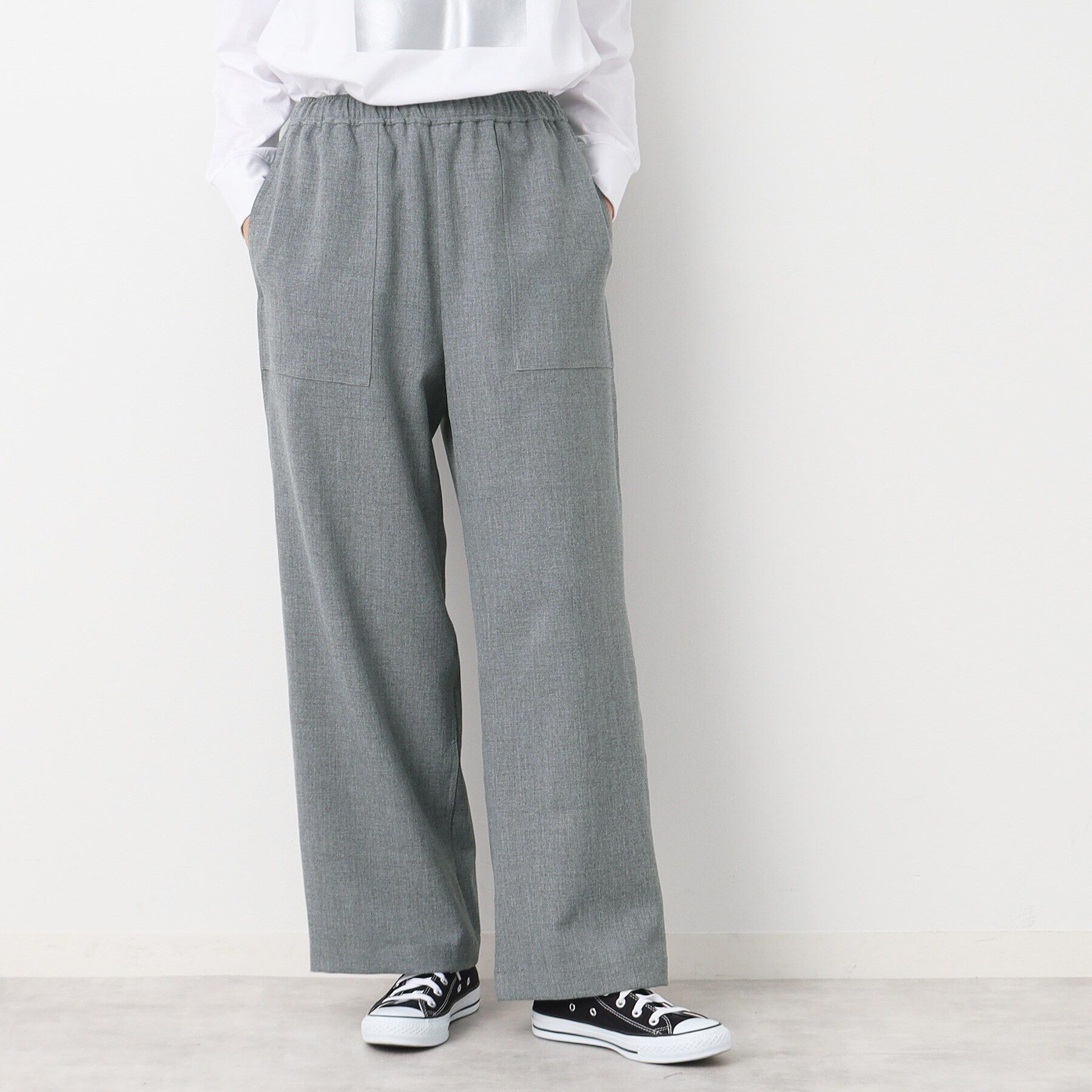 Dessin「【ウエストゴム・洗える】アウトポケット付きパンツ（XS～L）」|その他|グレー(012)