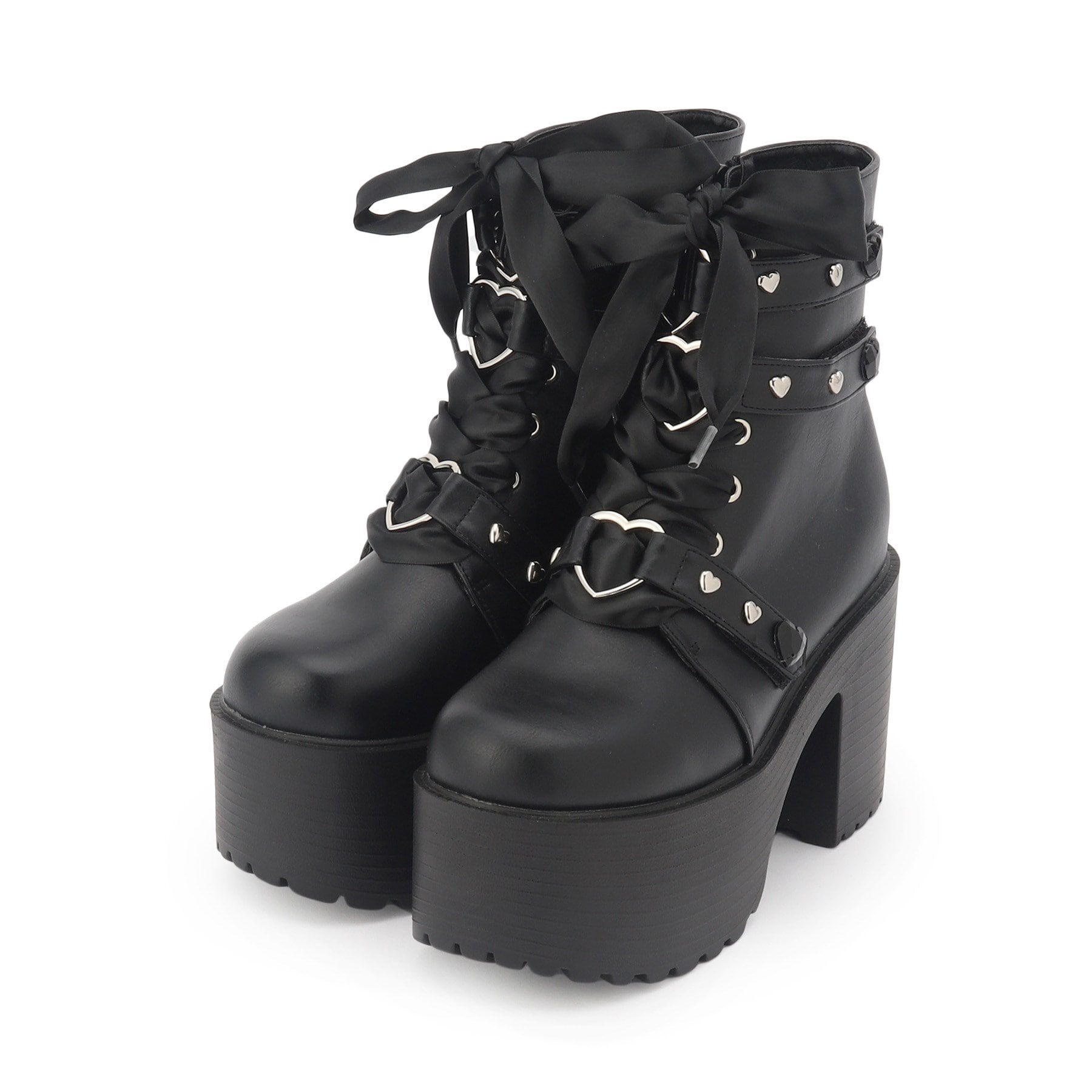 csT&P「厚底キラキラハート付きブーツ」|ショートブーツ|