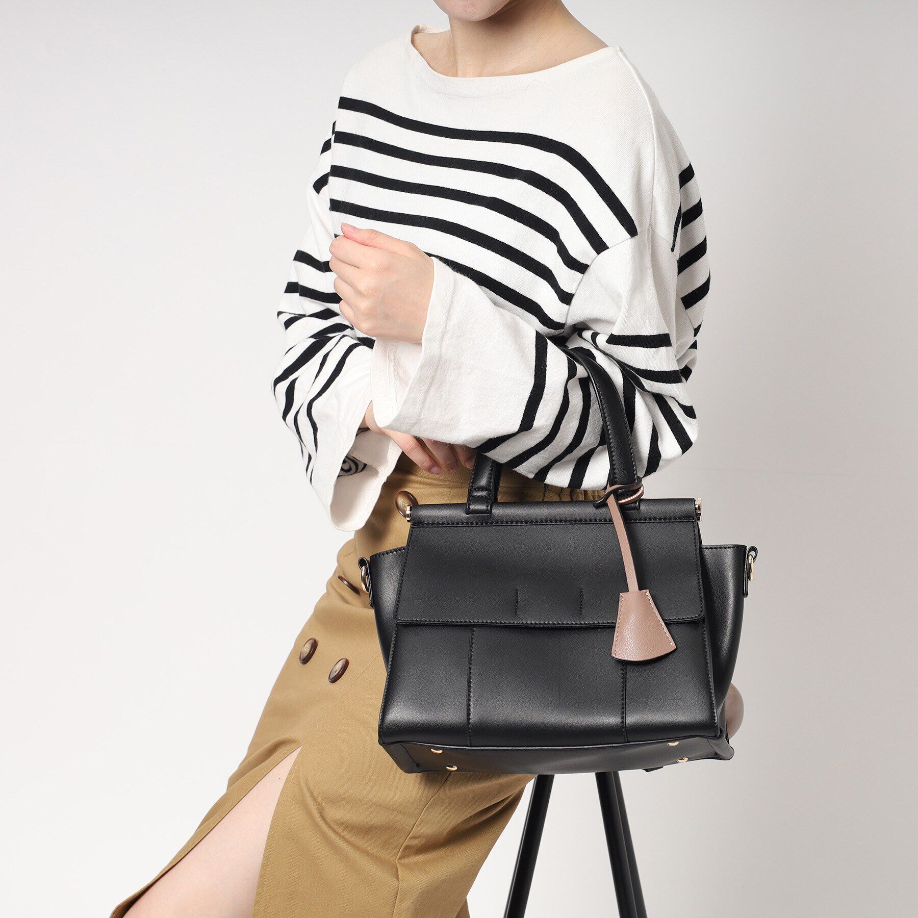 ESPERANZA「＼ガバッと開く／ダブルフラップ2WAYハンドバッグ」|ハンドバッグ|
