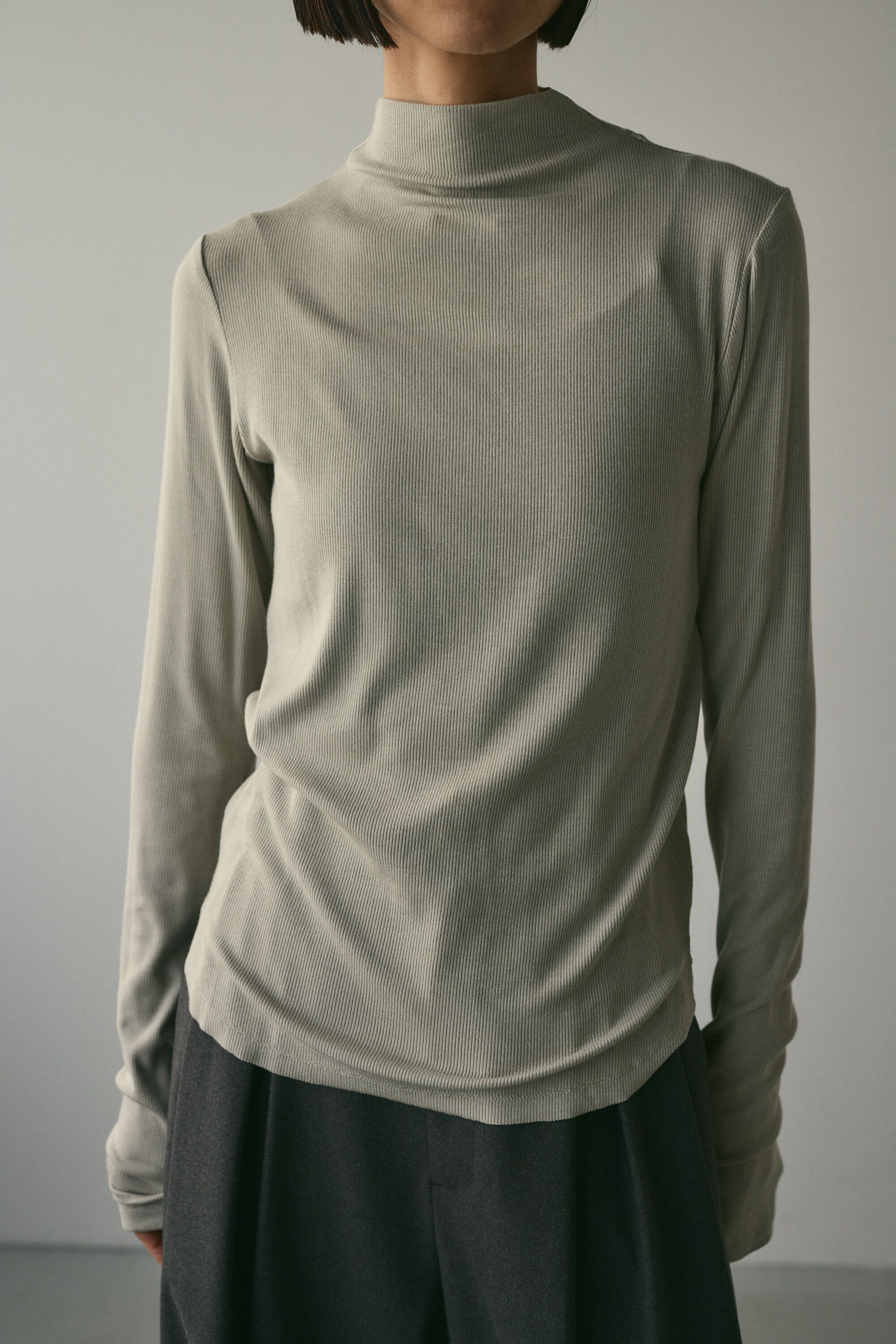 STYLEMIXER「ソフトリブハイネックトップ」|Tシャツ・カットソー|L/GRY1