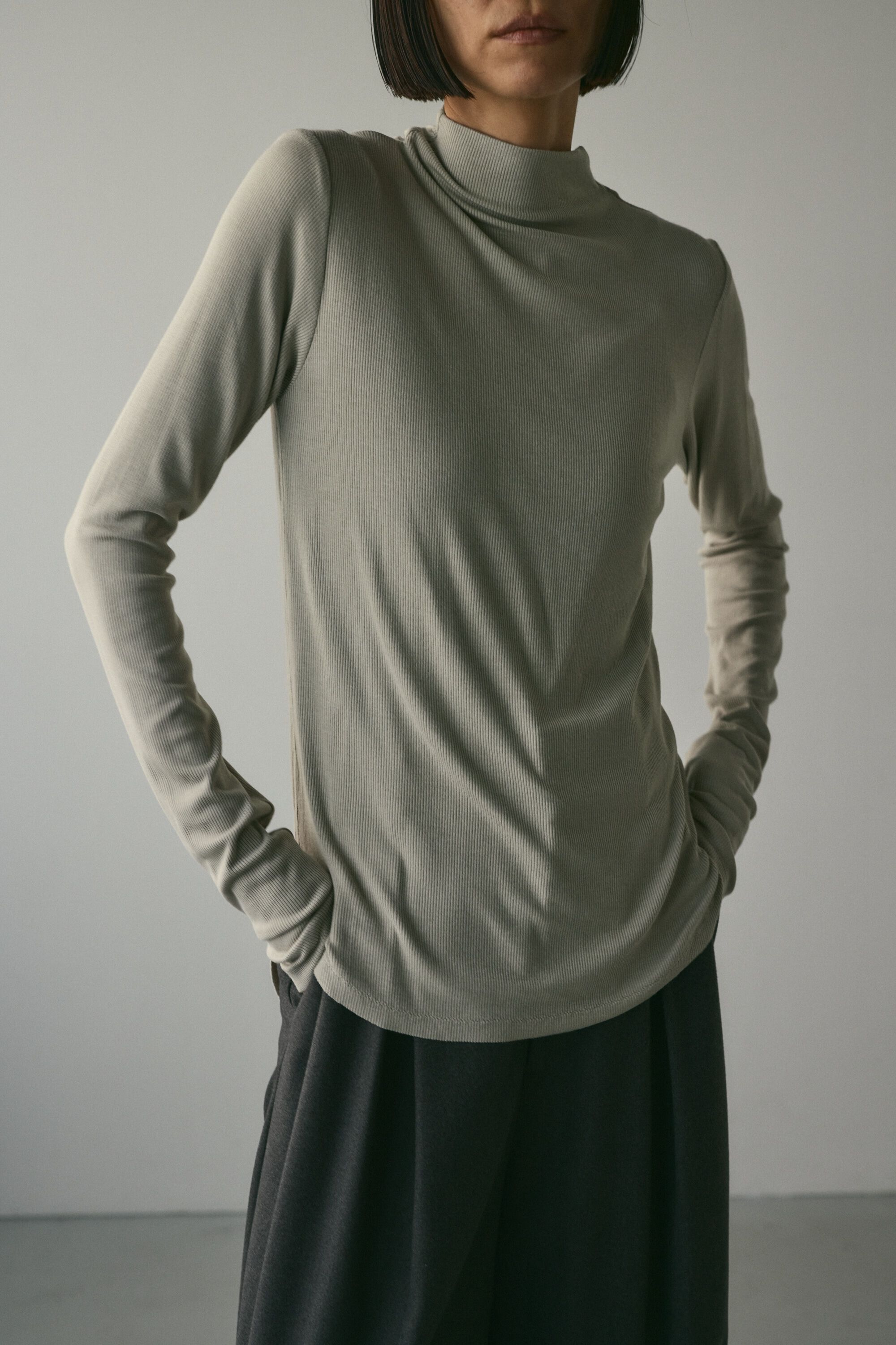 STYLEMIXER「ソフトリブハイネックトップ」|Tシャツ・カットソー|