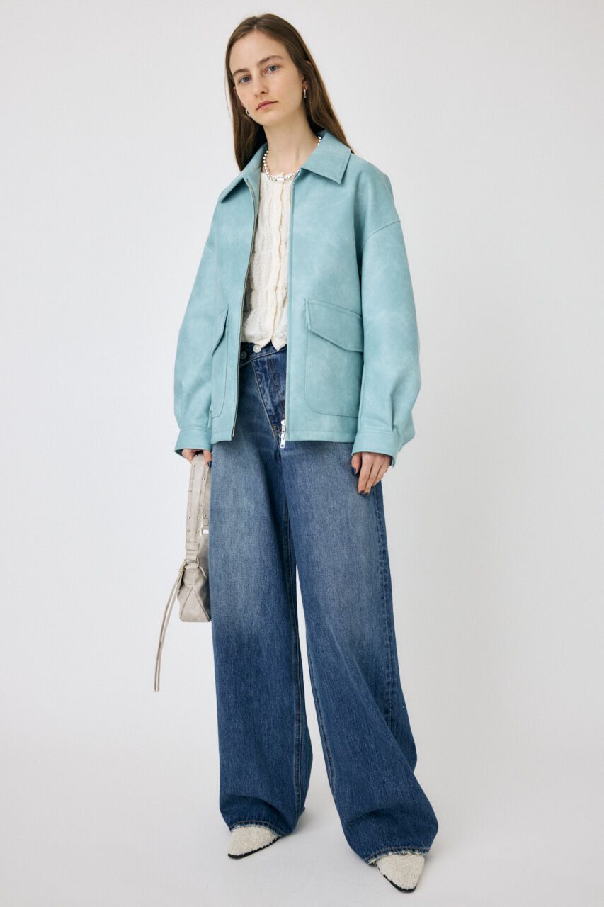 MOUSSY「FAUX LEATHER OVER ジャケット」|ブルゾン・スタジャン|
