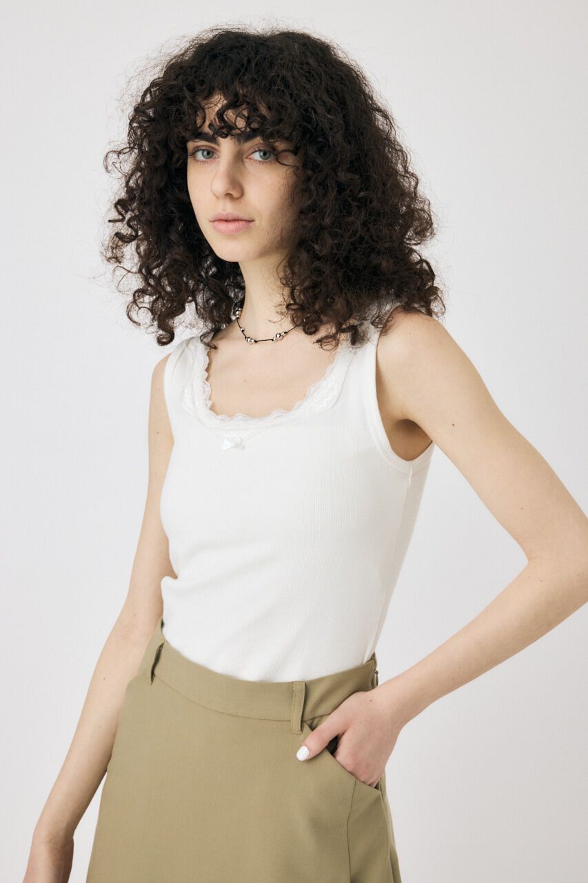 MOUSSY「LACE TRIM タンクトップ」|タンクトップ|