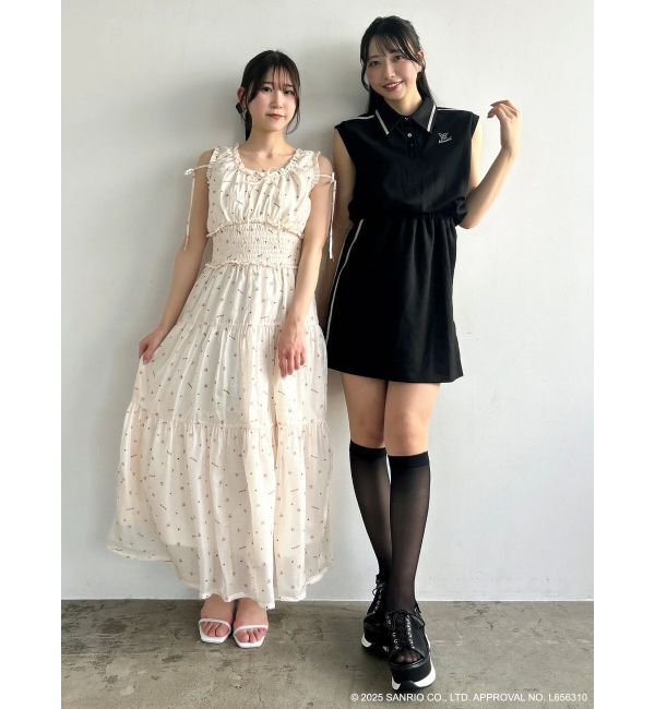 dazzlin「【メロクロコラボ】モチーフパターンティアードワンピース」|ワンピース|