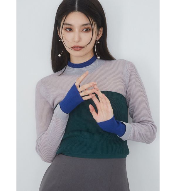 MURUA「ベアレイヤードニット」|ニット・セーター|グレー