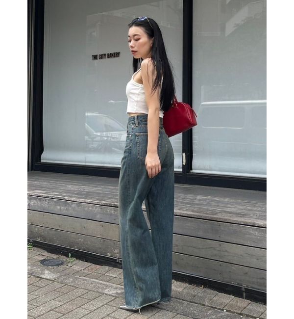 EVRIS「シンプルワイドデニムパンツ」|デニム|