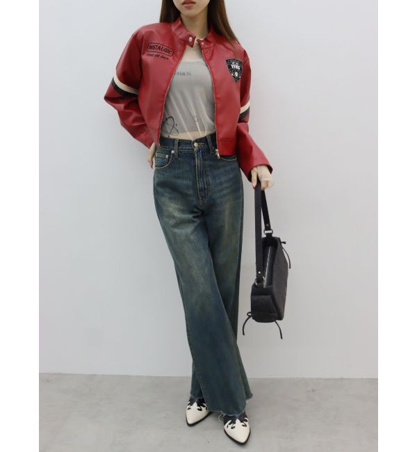 EVRIS「シンプルワイドデニムパンツ」|デニム|