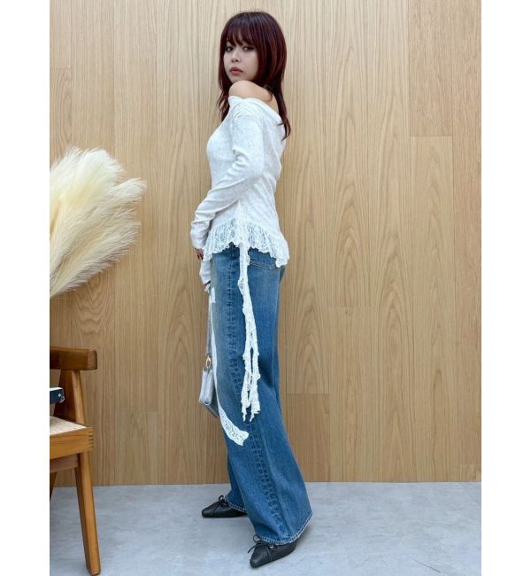 EVRIS「レースドッキングアシンメトリートップス」|Tシャツ・カットソー|