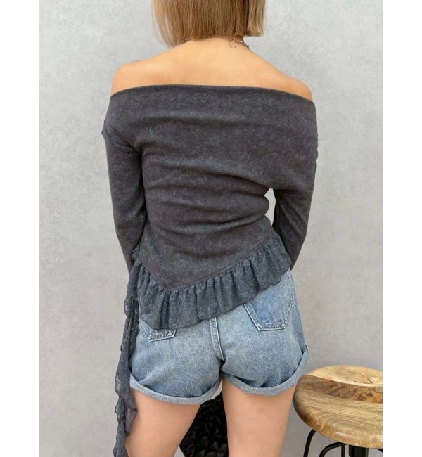 EVRIS「レースドッキングアシンメトリートップス」|Tシャツ・カットソー|