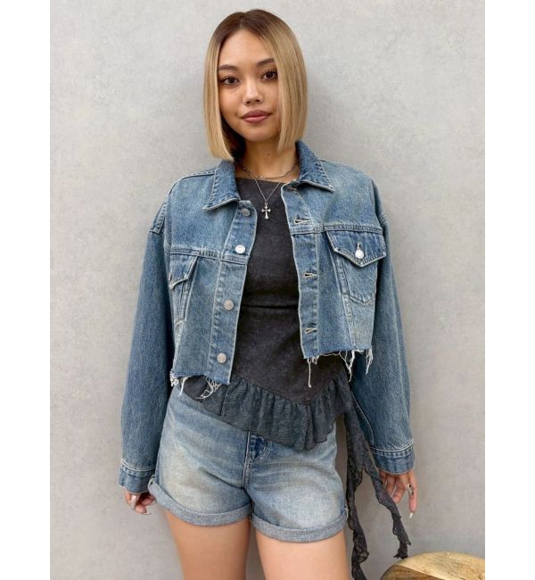 EVRIS「レースドッキングアシンメトリートップス」|Tシャツ・カットソー|