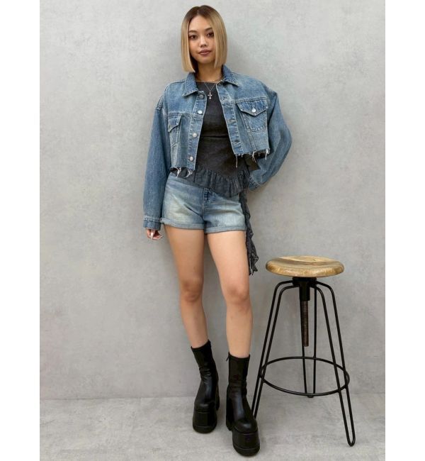 EVRIS「レースドッキングアシンメトリートップス」|Tシャツ・カットソー|