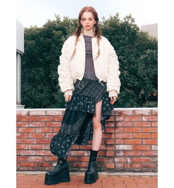 EVRIS「レースドッキングアシンメトリートップス」|Tシャツ・カットソー|