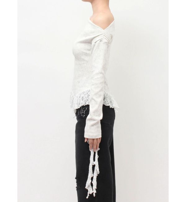 EVRIS「レースドッキングアシンメトリートップス」|Tシャツ・カットソー|