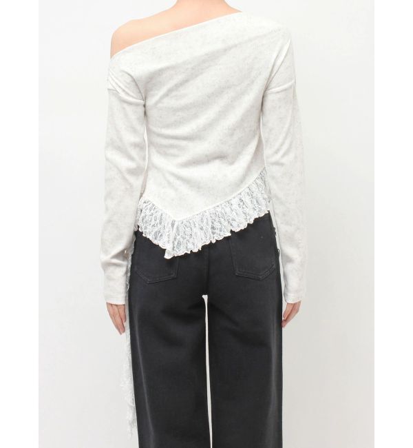 EVRIS「レースドッキングアシンメトリートップス」|Tシャツ・カットソー|