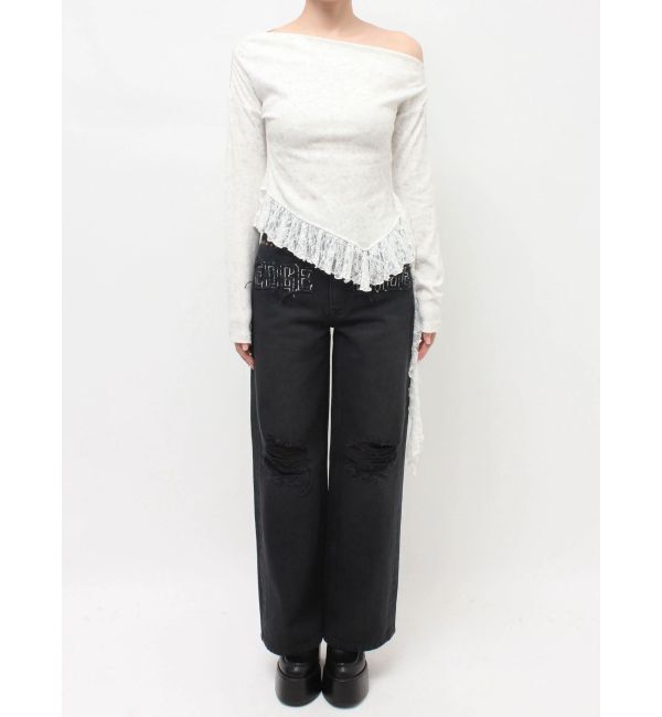 EVRIS「レースドッキングアシンメトリートップス」|Tシャツ・カットソー|