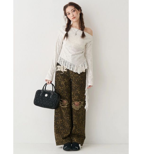 EVRIS「レースドッキングアシンメトリートップス」|Tシャツ・カットソー|