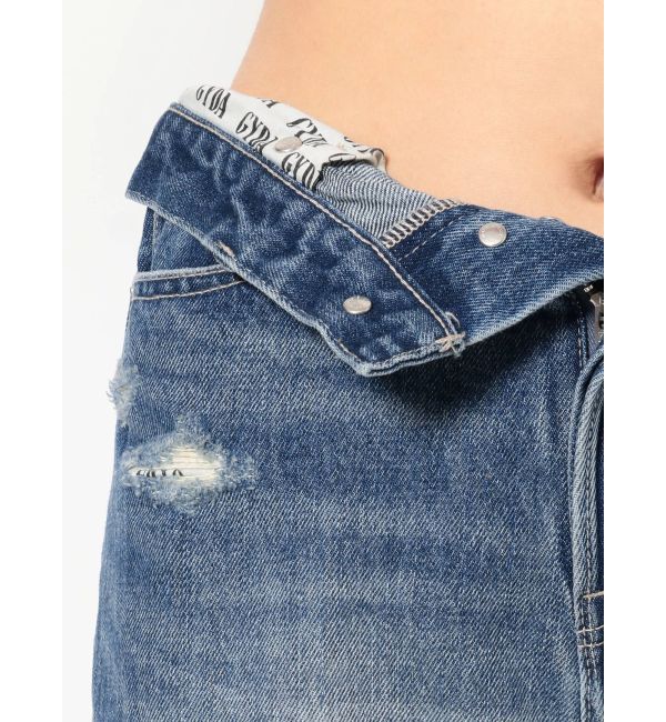 GYDA「H/W GYDA SLEEK KNEEダメージデザインデニムパンツ」|デニム|