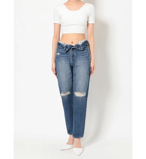 GYDA「H/W GYDA SLEEK KNEEダメージデザインデニムパンツ」|デニム|