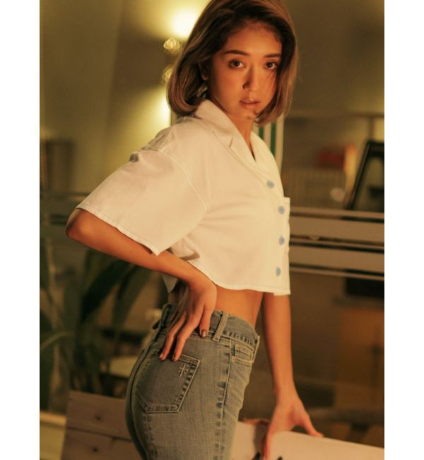 GYDA「Symmetry GYDA バイカラーステッチシャツ」|シャツ・ブラウス|