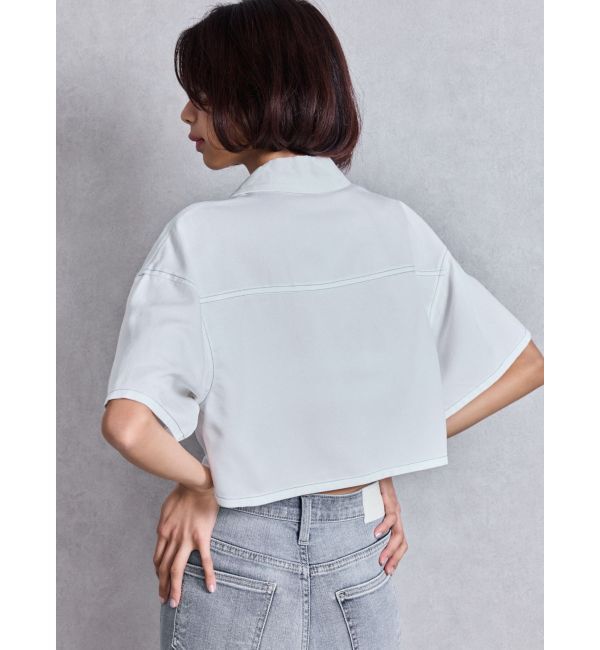 GYDA「Symmetry GYDA バイカラーステッチシャツ」|シャツ・ブラウス|