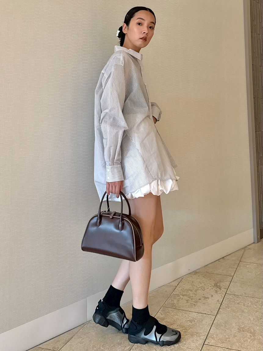 emmi atelier「フェイクレザーパイピングボストンバッグ」|ボストンバッグ|BRW